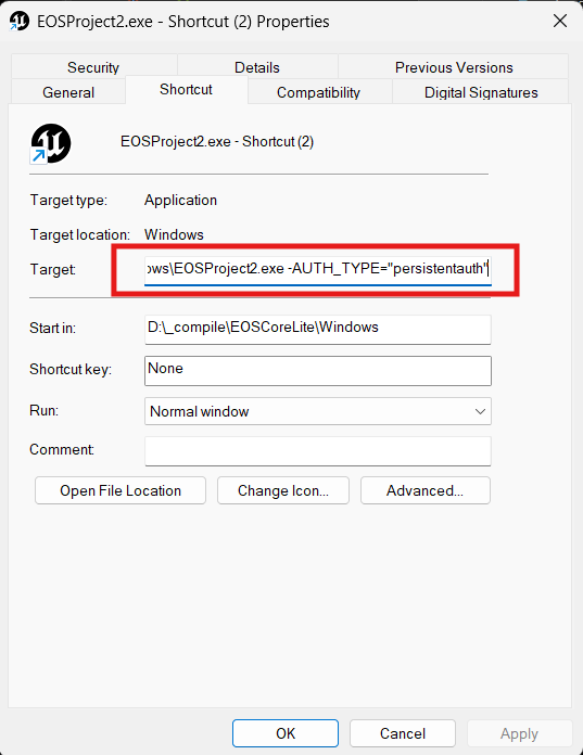 Packaged Project Shortcut